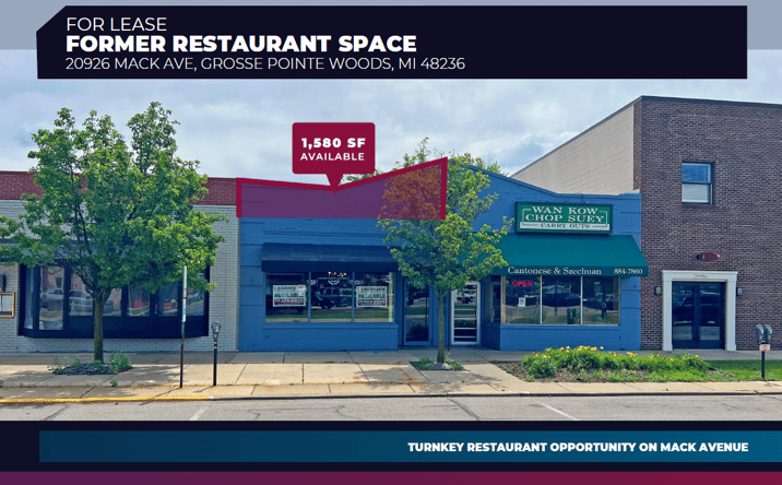 Pictures of Restaurant property located at 20926 Mack Ave, Grosse Pointe Woods, MI 48236 for lease - image #1