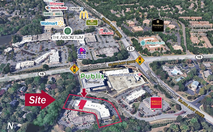 Pictures of Retail, Office property located at 8035 Providence Road, Charlotte, NC 28277 for lease - image #1