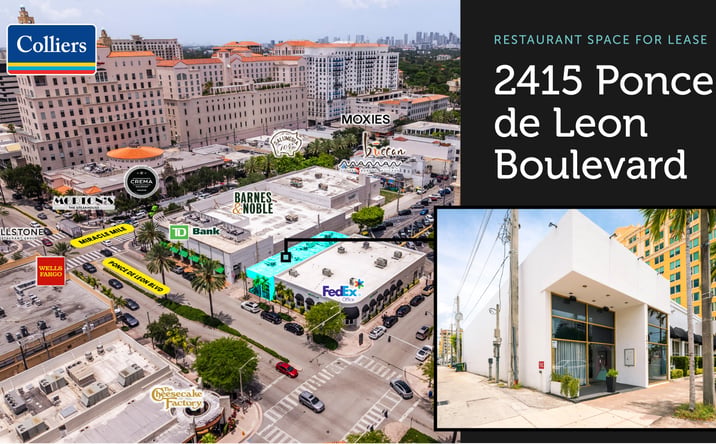 Pictures of Restaurant property located at 2415 Ponce de Leon Boulevard, Coral Gables, FL 33134-6016 for lease - image #1