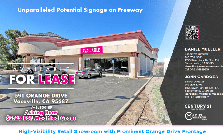 Pictures of Retail property located at 591 Orange Drive, Vacaville, CA 95687 for lease - image #1