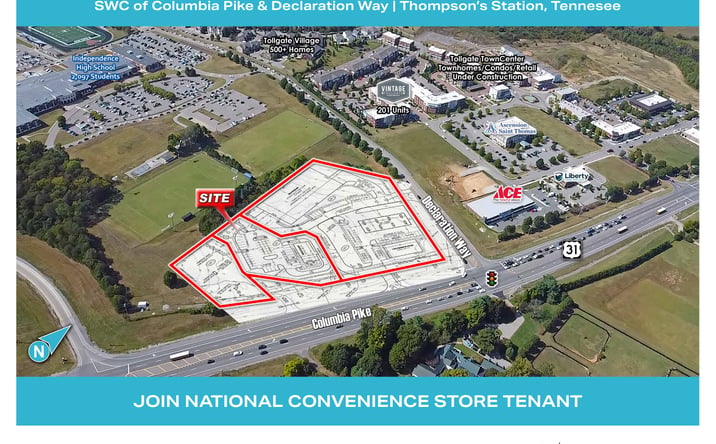 Pictures of Retail, Land property located at SWC Columbia Pike (Hwy 31) & Declaration Way, Thompson's Station, TN 37179 for lease - image #1