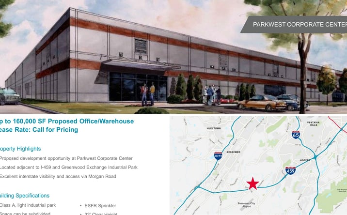 Pictures of Office, Industrial property located at Parkwest Drive, Birmingham, AL 35022 for lease - image #1