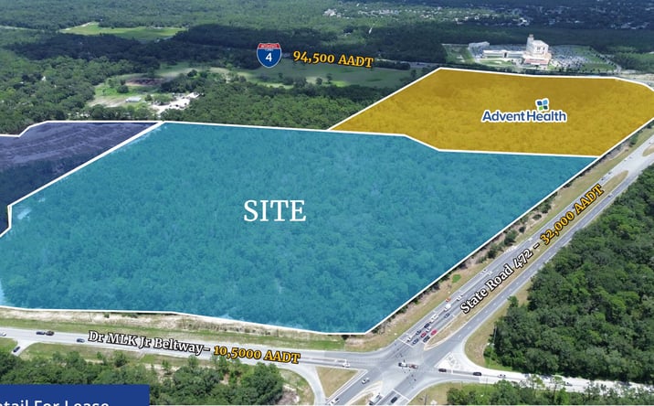 Pictures of Retail property located at NEC SR 472 & Dr MLK Jr Beltway, DeLand, FL 32724 for lease - image #1