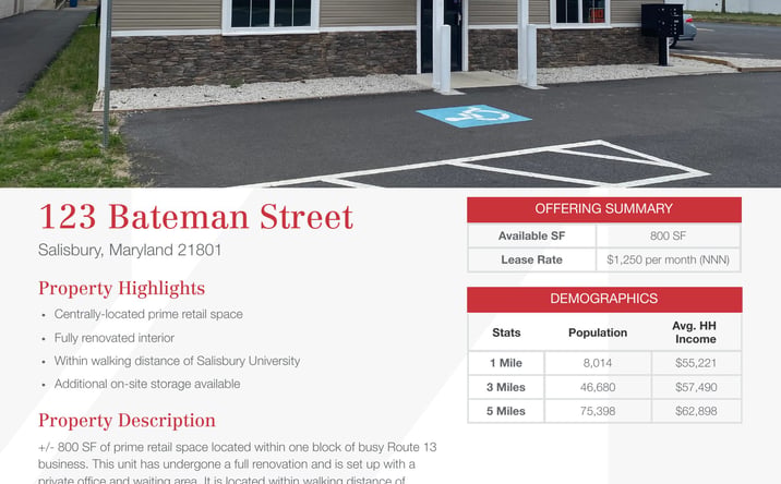 Pictures of Retail property located at 150 West Market Street, Suite 101, Salisbury, MD 21801 for lease - image #1
