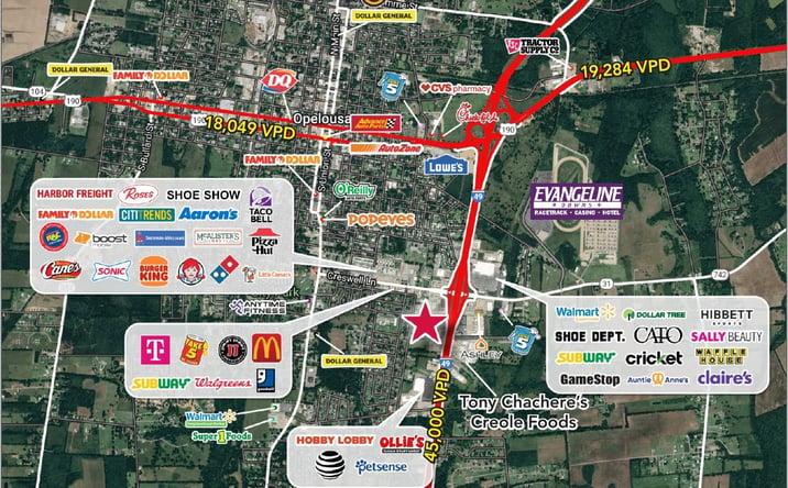 Pictures of Retail property located at 5813 I-49 South Service Road, Opelousas, LA 70570 for lease - image #1