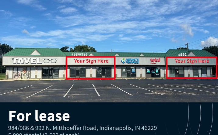 Pictures of Retail, Office property located at 984/986 N. Mitthoeffer Road, Indianapolis, IN 46229 for lease - image #1