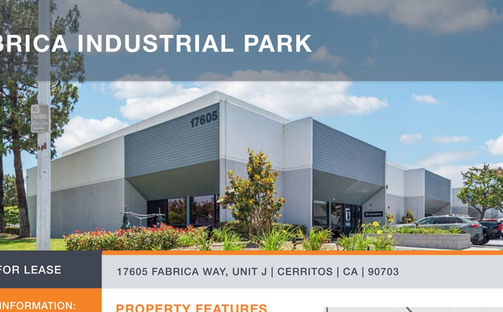 Pictures of Industrial property located at 17605 Fabrica Way, Unit J, Cerritos, CA 90703 for lease - image #1