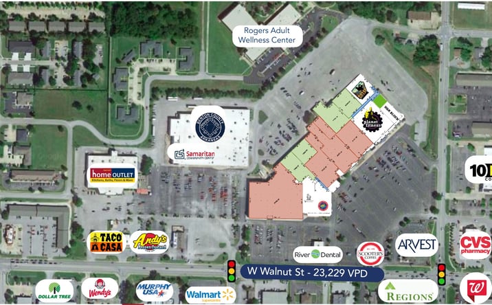 Pictures of Retail property located at 100 N Dixieland Rd, Rogers, AR 72756-1123 for lease - image #1