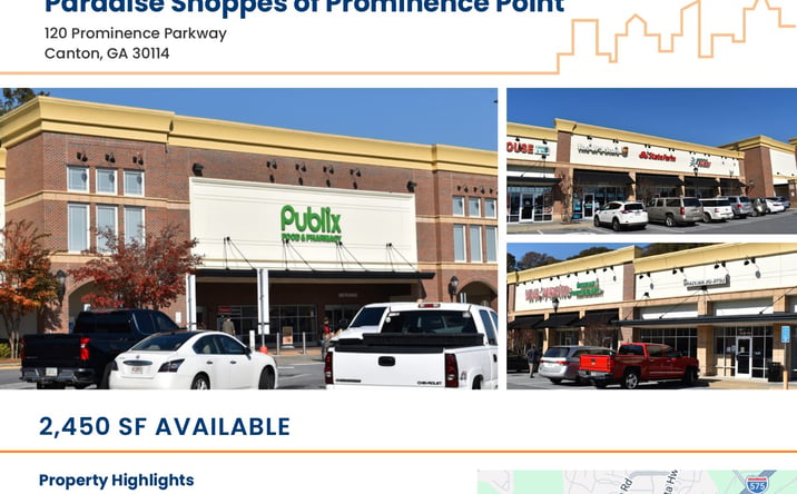 Pictures of Retail property located at 120 Prominence Parkway, Canton, GA 30114 for lease - image #1