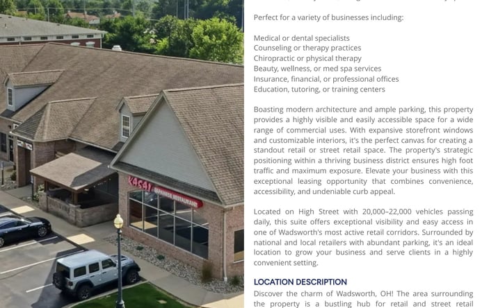 Pictures of Retail, Office property located at 295 Weatherstone Drive, Unit C, Wadsworth, OH 44281 for lease - image #1
