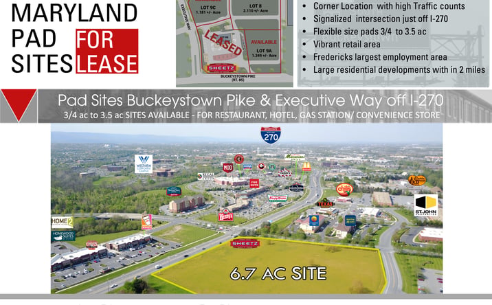 Pictures of Land property located at Buckeystown Pike & Executive Way, Frederick, MD 21701 for lease - image #1