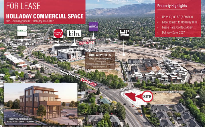 Pictures of Retail, Office, Restaurant property located at 5025 South Highland Dr, Holladay, UT 84117 for lease - image #1