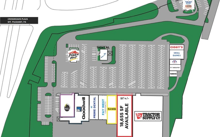 Pictures of Retail property located at 100-288 Crossroads Plaza, Mt. Pleasant, PA 15666 for lease - image #1