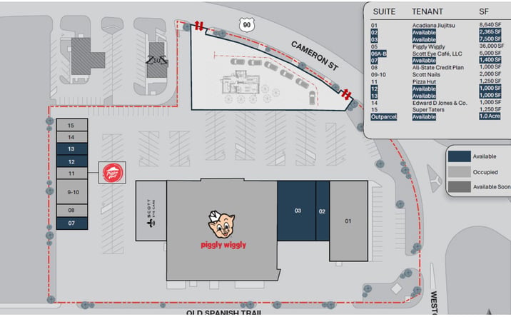 Pictures of Retail, Land property located at 5500-5545 Cameron Street, Scott, LA 70583 for lease - image #1