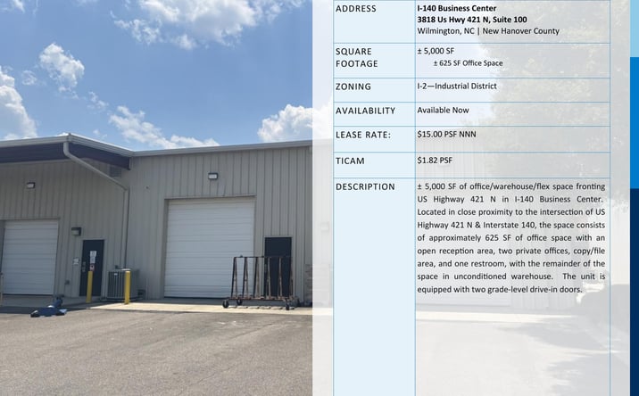 Pictures of Office, Industrial property located at 3818 US Highway 421 N, Suite 100, Wilmington, NC 28401-9060 for lease - image #1