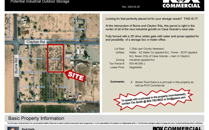 Pictures of Land property located at 20731 West Clayton Road, Casa Grande, AZ 85193 for lease - image #1