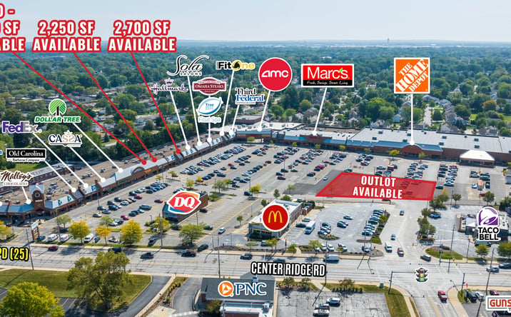 Pictures of Retail property located at 21653 Center Ridge Rd, Rocky River, OH 44116 for lease - image #1