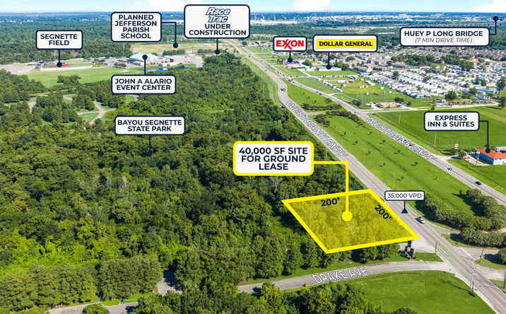 Pictures of Land property located at Westbank Expressway and Drake Ave, Westwego, LA 70094 for lease - image #1