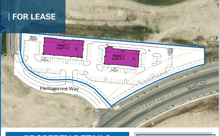 Pictures of Retail property located at Porter Rockwell Boulevard & Heritagecrest Way, Bluffdale, UT 84065 for lease - image #1