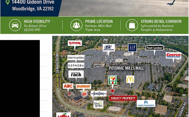 Pictures of Retail property located at 14400 Gideon Drive, Woodbridge, VA 22192 for lease - image #1