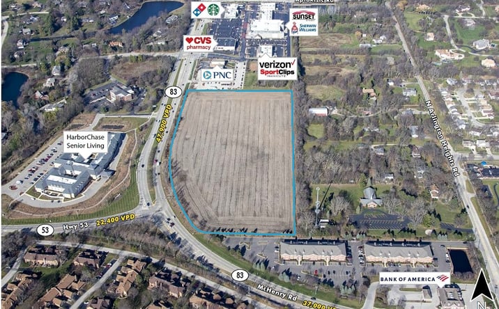 Pictures of Retail, Land property located at NEC of Route 83 & Route 53, Long Grove, IL 60089 for lease - image #1