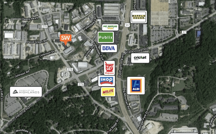 Pictures of Retail, Office property located at 2051 Old Montgomery Highway, Pelham, AL 35244 for lease - image #1