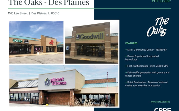 Pictures of Retail property located at 1515 Lee St, Des Plaines, IL 60018 for lease - image #1
