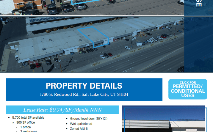 Pictures of Industrial property located at 1720-1792 S Redwood Rd, Salt Lake City, UT 84104 for lease - image #1