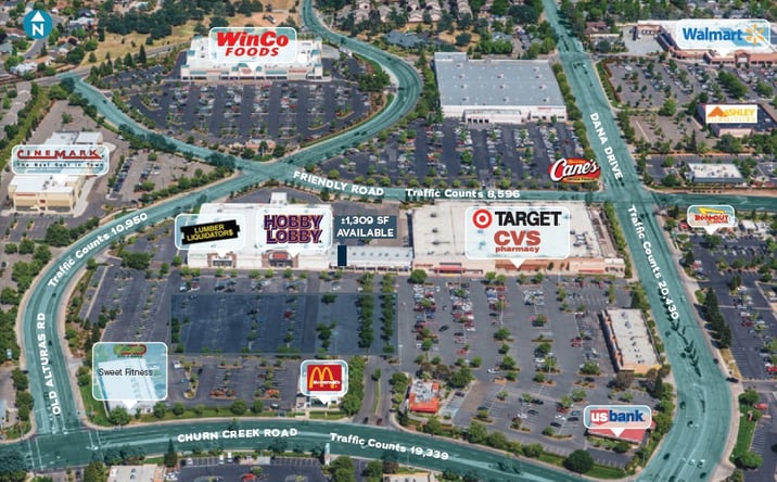 Pictures of Retail property located at 1355 Churn Crk Rd, Redding, CA 96003 for lease - image #1