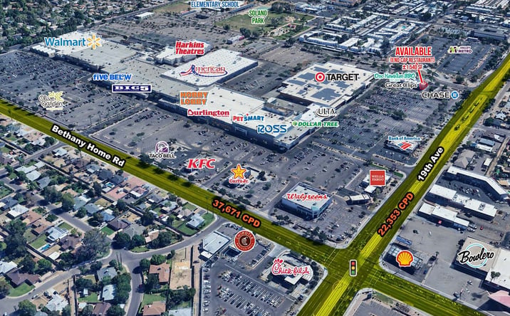 Pictures of Retail, Office, Restaurant property located at SEC Bethany Home Rd & 19th Ave, Phoenix, AZ 85015-2003 for lease - image #1