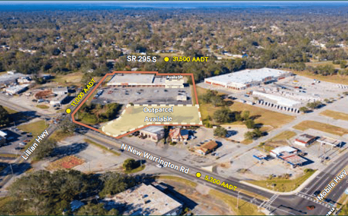 Pictures of Retail property located at 4324 Lillian Highway, Pensacola, FL 32506 for lease - image #1