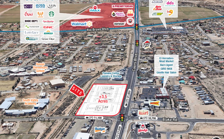 Pictures of Land property located at SEC Coors & Blake SW, Albuquerque, NM 87121 for lease - image #1