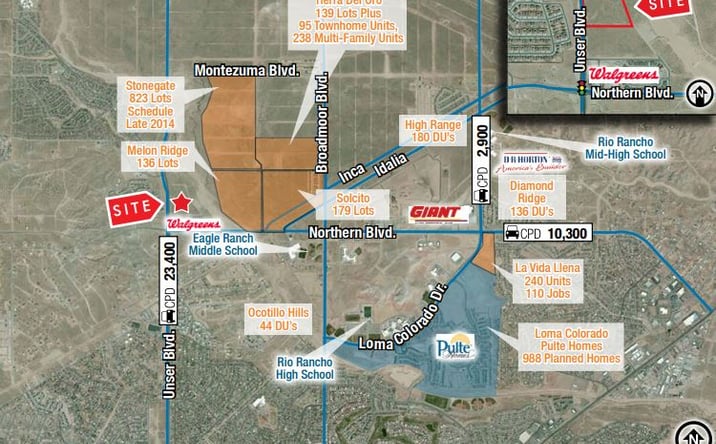 Pictures of Land property located at NEQ Unser Blvd. & Northern Blvd, Rio Rancho, NM 87124 for lease - image #1