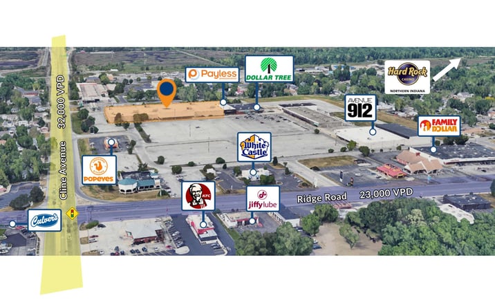 Pictures of Retail property located at 430 West Ridge Road, Griffith, IN 46319 for lease - image #1
