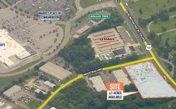 Pictures of Land property located at 1705 Industrial Hwy & Route 130, Cinnaminson, NJ 08077 for lease - image #1