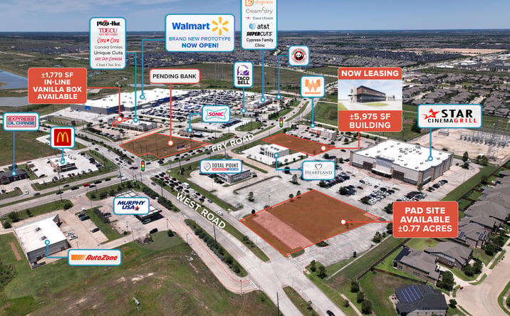 Pictures of Retail, Land property located at Fry Rd & West Rd, Cypress, TX 77433 for lease - image #1