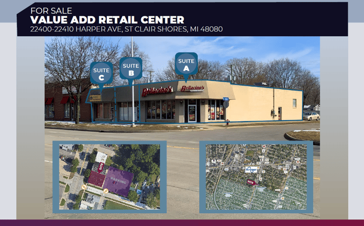 Pictures of Retail property located at 22400 -22410 Harper Ave, St. Clair Shores, MI 48080 for lease - image #1