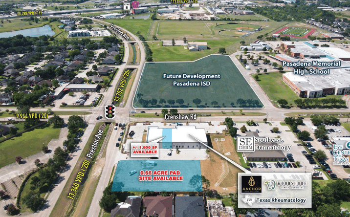 Pictures of Retail property located at NWQ of Preston & Crenshaw, Pasadena, TX 77504 for lease - image #1