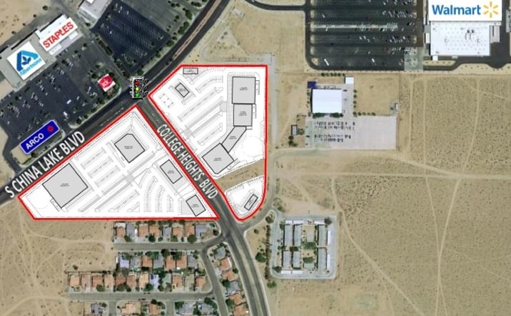 Pictures of Retail, Land property located at S China Lake Blvd & College Heights Blvd, Ridgecrest, CA 93555 for lease - image #1