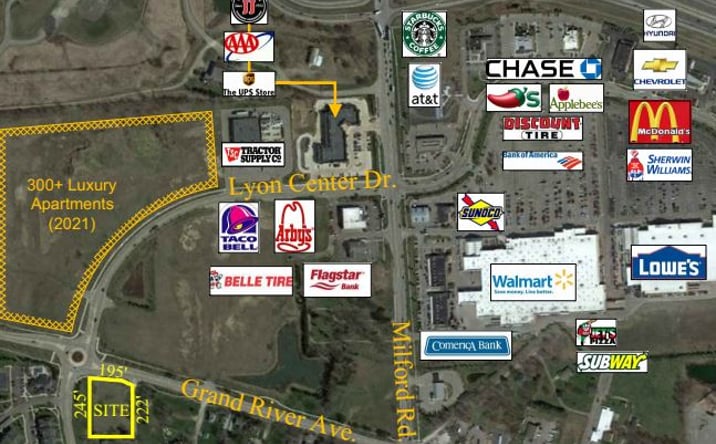 Pictures of Land property located at 57445 Grand River Ave, New Hudson, MI 48165 for lease - image #1
