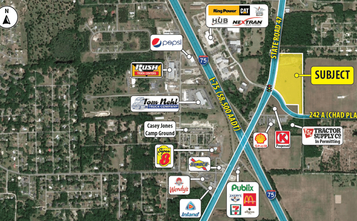 Pictures of Land property located at I-75 & SR 47, Lake City, FL 32025 for lease - image #1