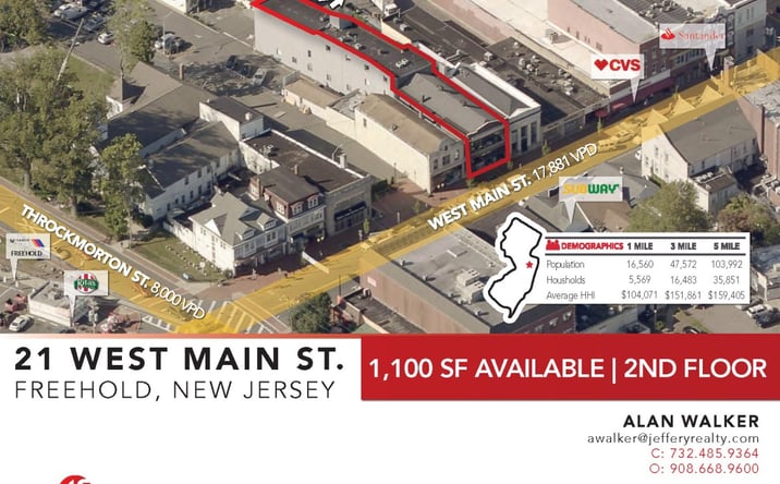 Pictures of Retail, Office property located at 21 West Main St., Freehold, NJ 06355 for lease - image #1