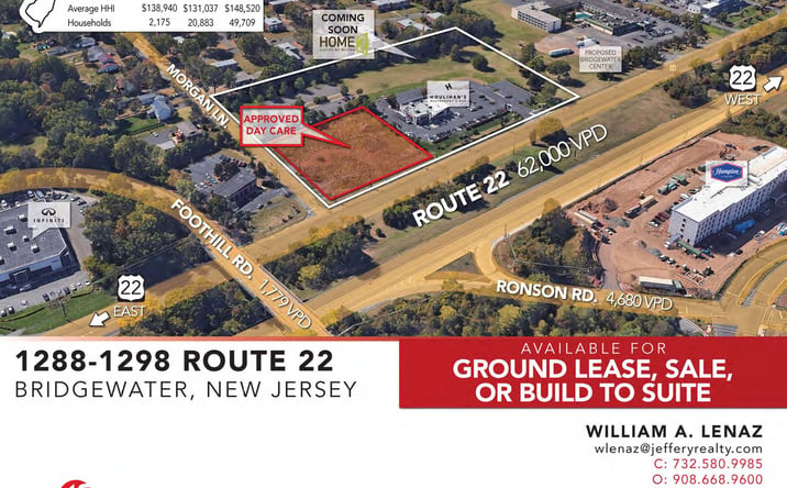 Pictures of Retail, Land property located at 1288-1298 Route 22, Bridgewater Township, NJ 08807 for lease - image #1