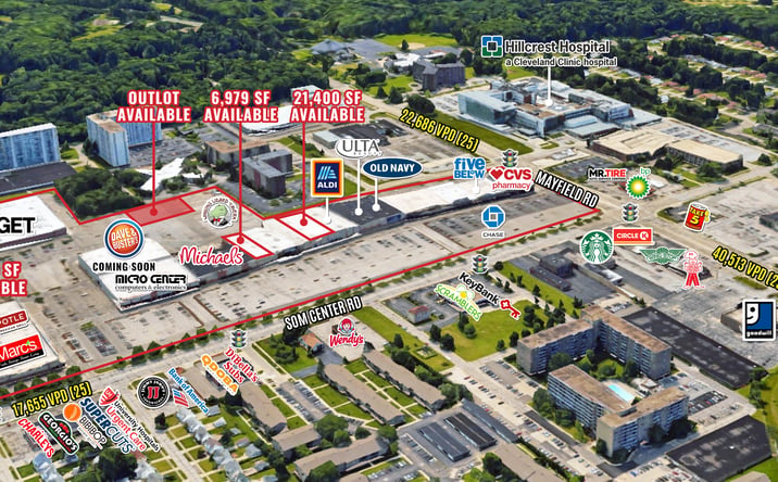 Pictures of Retail property located at 1371 SOM Center Road, Mayfield Heights, OH 44124 for lease - image #1