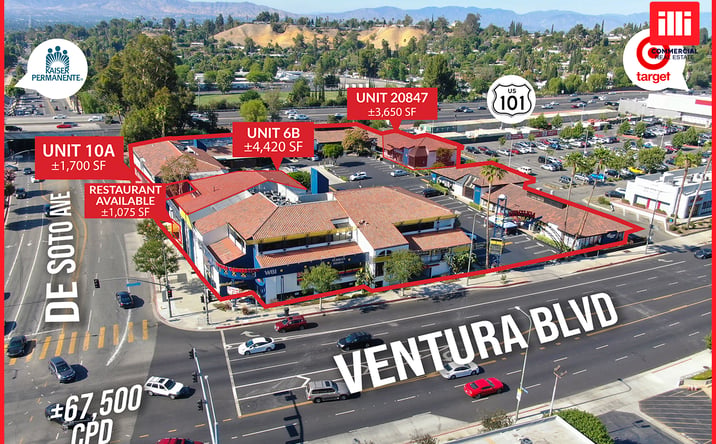 Pictures of Retail, Office, Restaurant property located at 20833-20855 Ventura Blvd, Woodland Hills, CA 91364 for lease - image #1