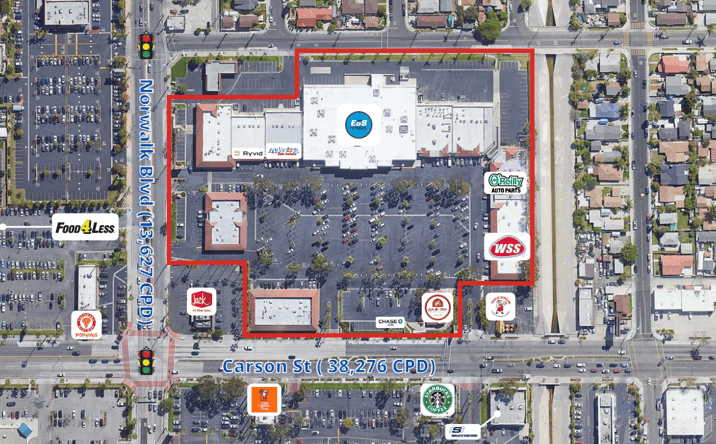 Pictures of Retail property located at 12090-12144 E Carson St, Hawaiian Gardens, CA 90716 for lease - image #1
