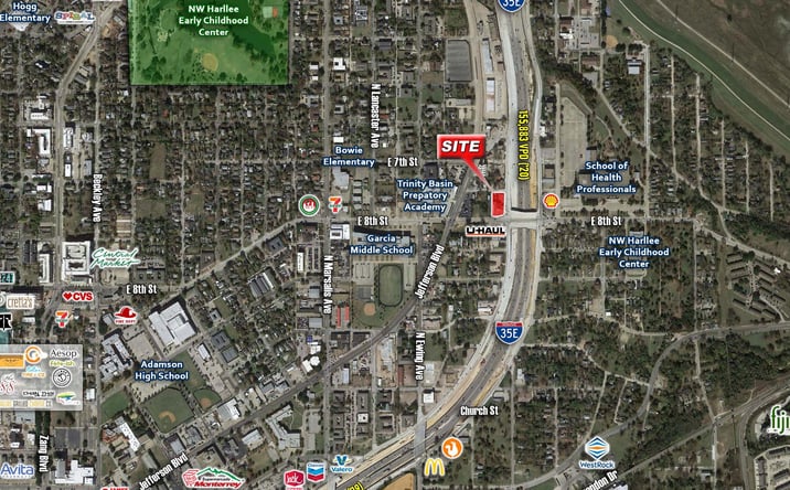 Pictures of Land property located at NWC of I-35E & E 8th St, Dallas, TX 75203 for lease - image #1