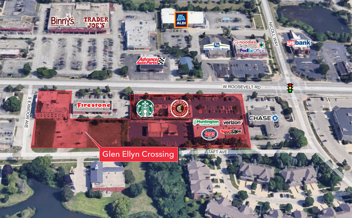 Pictures of Retail, Land property located at 701-719 Roosevelt Road, Glen Ellyn, IL 60137 for lease - image #1