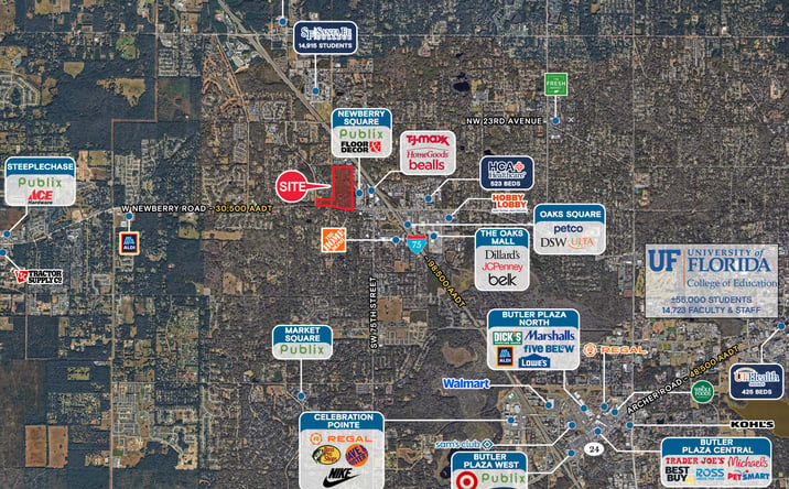 Pictures of Retail, Office, Restaurant property located at Newberry Village, Gainesville, FL 32606 for lease - image #1