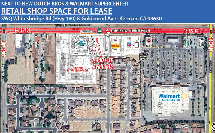 Pictures of Retail property located at SWQ Whitesbridge & Goldenrod Ave., Kerman, CA 93630 for lease - image #1